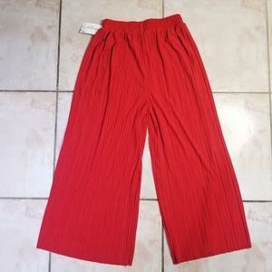 NWT Bright Red S/M Pleated Pants